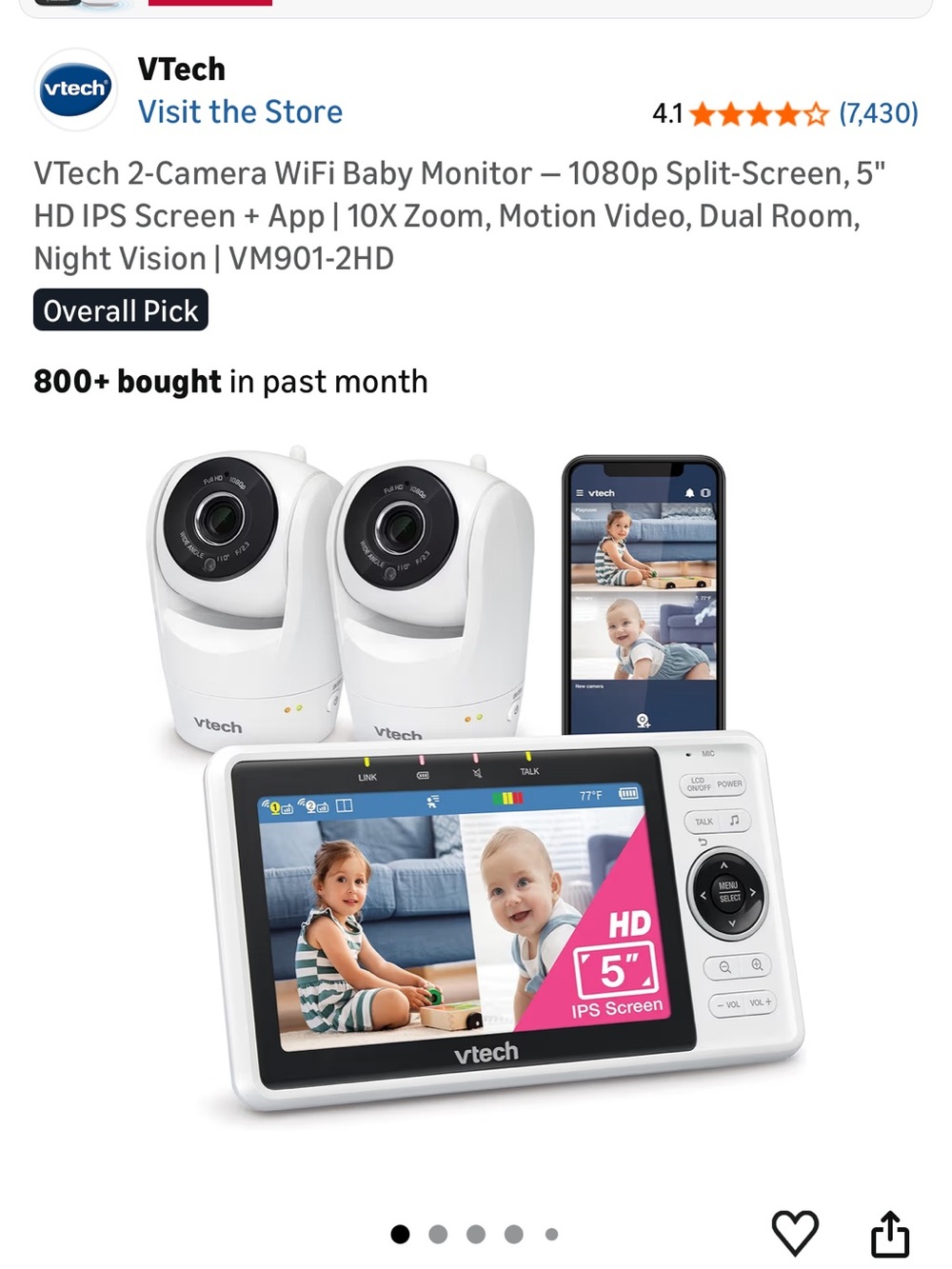 Vtech baby camera 2 monitors